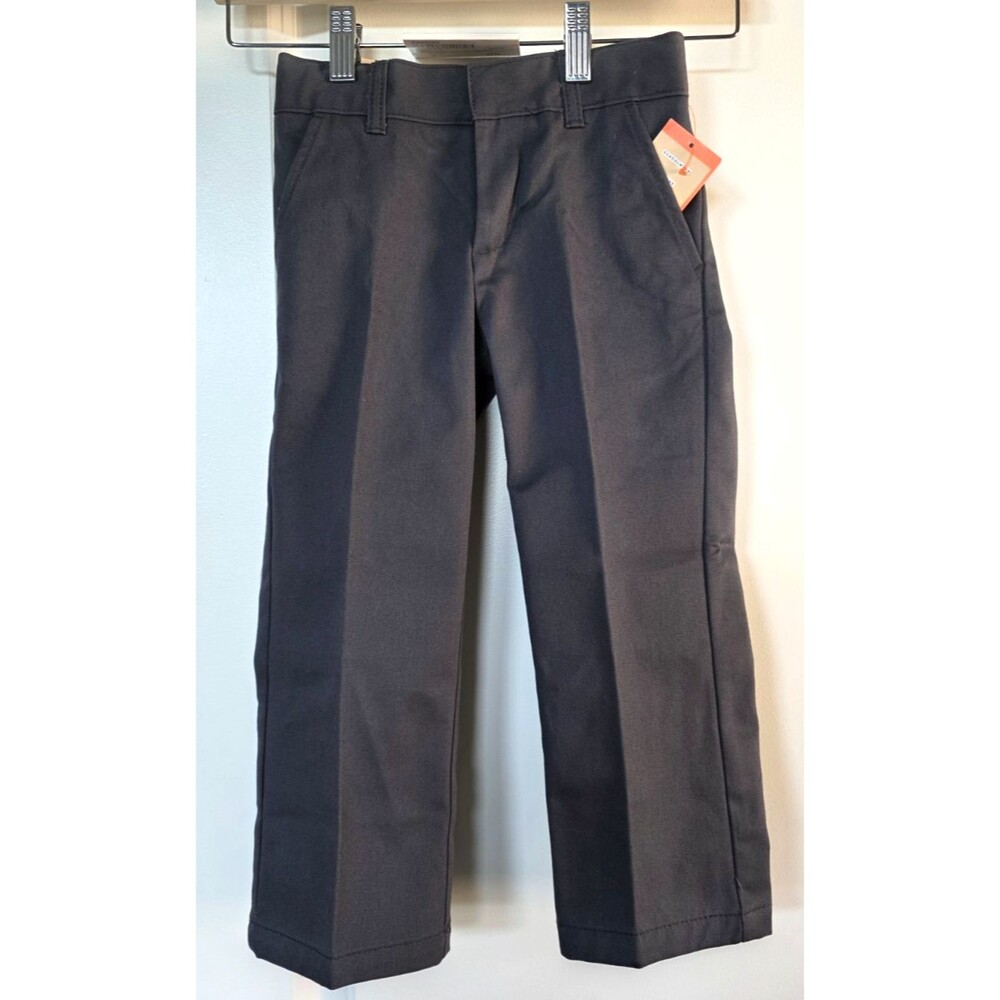 French Toast Boys Uniform Pants Gray Power Knees Adjustable Waist Size 4 NWT